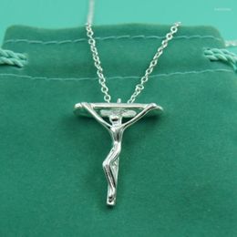 Chains BABYLLNT 925 Silver Jesus Cross Pendant Necklace 18 Inch Chain For Women Men Wedding Engagement Party Fashion Jewelry Gift