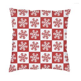 Pillow Merry Christmas Red Snowflake Covers Decor Home Modern Chair Square 40x40cm Pillowcase