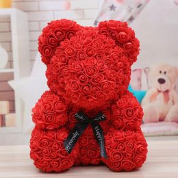 Fleurs décoratives 40 cm de fleur artificielle ours de mousse peam roses anniversaire de Noël cadeaux de la Saint-Valentin pour les enfants de petite amie amant