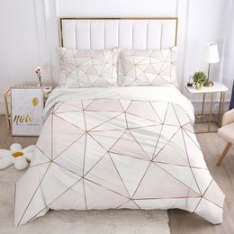Bedding sets Luxury Set 3D HD Printed Duvet Cover Pillowcases Comforter Quilt Blanket Queen King Pink plaid 221206