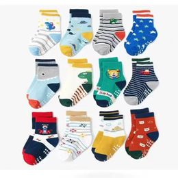 Kids Socks 12pair Lot Non Slip Toddler with Grip for Boys Girls Baby Infants Anti Skid Cotton Crew 1 7Years 221203
