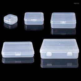 Storage Bottles Square Transparent Plastic Jewelry Boxes Beads Crafts Case Containers T8WE