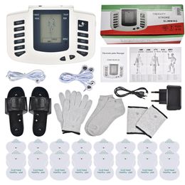 Portable Slim Equipment JR309 EMS Tens Massage Unit 16 Pads Russian Electrical Pulse Acupuncture Full Body Relax Muscle Therapy Massager Stimulator 221203