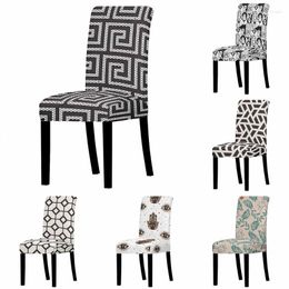 Chair Covers European Retro Graphic Print Removable Cover High Back Anti-dirty Protector Home Gaming Office Bar Stool