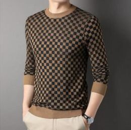 Su￩teres masculinos Novo marca moda moda l￣ de l￣ de luxo geom￩trico impress￣o jumper puff bufk quente pullover macio masculino roupas