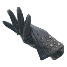 Fingerless Gloves Gloves winter ladies wrist fashion sheepskin gloves touch screen black leather sports outdoor riding and driving to keep war 221203