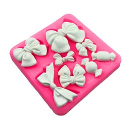 Bowknot Fondant Mould Bow Tie Silicone Mould For Cake Decorating Cupcake Topper Chocolate Gum Paste Polymer Clay 122147
