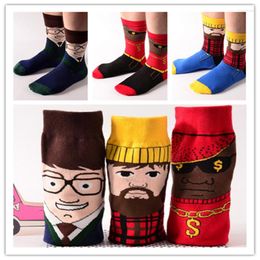 Men's Socks Fashion Streetwear Men Cotton Winter Beard Gentleman Pattern Hip Hop Long Funny For Male Calcetines Meias