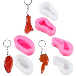 Chicken Leg Cake Mould Chicken Wing Model Key Chain Silicone Mould Chocolate Fondant Cake Plaster Drop Mould 1223785