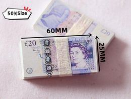 Best 3A Size Pound Prop Money Copy Games UK Pounds GBP 100 50 NOTES Extra Bank Strap Movies Play Fake Casino Po Booth9464018