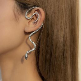 Backs Earrings Exaggerated Micro-encrusted Rhinestone Three-Dimensional Snake-Shaped Ear Clip European And American Geometric Irregularities