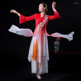 Stage Wear 2022 Traditional Chinese Dance Dress Women Elegant Performance National Vintage Flower Embroidery Hanfu Party