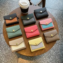 Fashion women's short brahmin wallets cowhide three-fold compact wallet multi-slot card bag