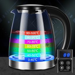 Thermoses Automatic Electric Kettle 1.8L 2200W High Power Fast Boil with LED Lighting Auto Shut Off and Boil Dry Protection for Tea Coffee 221203