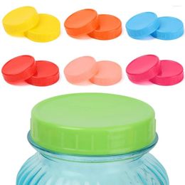 Storage Bottles 10pcs Mason Canning Drinking Jars Lid 70mm/86mm Inner Diameter Plastic Covers Unlined Ribbed Lids Caps Replacements