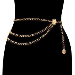 Belts Multi-layer Women Waist Chain Belt Exaggerated Gold Color Waistband Tassel For Dress Shirts Clothes Accessory Jewelry