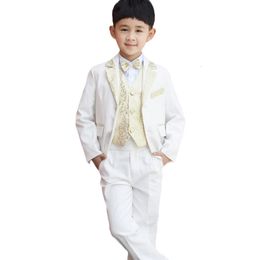 Suits Retail 1 Set Children Clothing Costume Birthday Fashion Casual Brand Formal Boy Wedding Blazers 5 PCS F 1004 221205