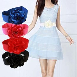 Belts Big Ribbon Bow Flower Belt Stretch Wide WaistBelt Oversized Floral Cummerbunds Sweet High Elastic Waistband For Dress Decoration