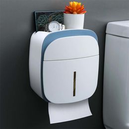Toilet Paper Holders Wall Mounted Waterproof Tissue Box Roll Tray Tube Storage 221205