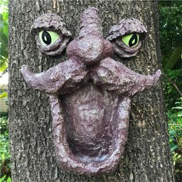 Other Bird Supplies Resin Wild Feeder Tree Face With Two Big Eyes Whimsical Hugger Sculpture For Outdoor & Garden Decoration JSYS