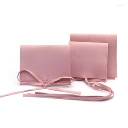 Jewellery Pouches Small Microfiber Velvet Presents Bags 1pcs Pink Grey Earrings Necklace Christmas Wedding Gift Package