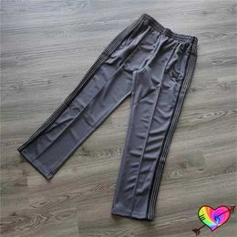 Men's Pants Total Grey Needles Pants 2022 Men Women 1 1 High Quality Webbing Striped Embroidery Butterfly Needles Track Pants AWGE Trousers T221205