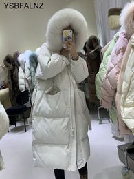 Women's Down Parkas 2023 Long Jackets Real Fur Winter Coat Female Luxury Thick 90 Duck Puffer Feather Outwear 221205