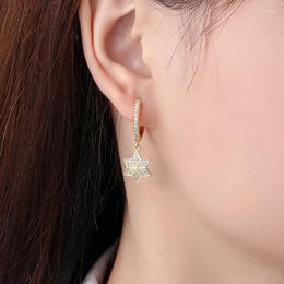 Hoop Earrings Fashion Cubic Zircon Stars Dangle Drop For Women Wedding Jewellery Gfit