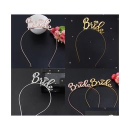 Other Festive Party Supplies Bride Letter Party Hair Hoop Wedding Crown Head Wear Fashion Hairs Band With Different Colour 3 3Yc J1 Dhag5