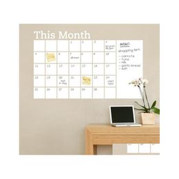 Wall Stickers This Month Pvc Pasters Self Adhesive White Calendar Peel Design Wall Stickers Odourless Strong Viscosity Novelty Decal Dhqvm