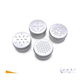 Storage Boxes Bins 2.6Oz 80Ml Cosmetic Aluminium Tins Storage Boxes Bins Empty Tin Cans Hollow Out Hole Er Lids For Air Freshener 1 Dhqs7