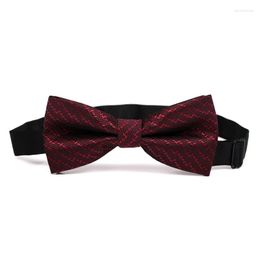 Bow Ties High Quality Tie Wine Red Men's Bowtie Fashion For Men Formal Salon Party Butterfly Knot Cravat With Gift Box