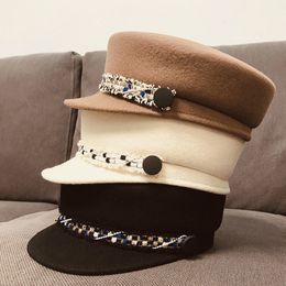 Ball Caps Original Women Flat Top Wool Warm Baseball Hiking Outdoor Army Military Hat Visor Beret sboy for Ladies 221203