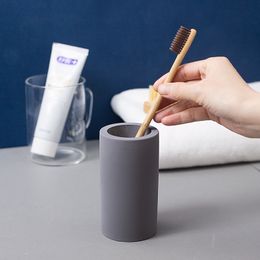 Toothbrush Holders Bathroom Tumblers Simple Cup Round Toothbrush Toothpaste Holder Cup Travel Washing Cup Water Mug Bathroom Accessories 221205