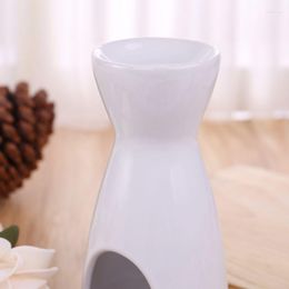 Candle Holders White Ceramic Holder Wax Oil Burner Fragrance Candlestick