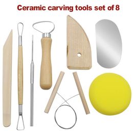 8pcs/set Reusable Diy Pottery Tool Kit Home Handwork Clay Sculpture Ceramics Moulding Drawing Tools SN427