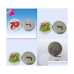 Party Favor Sublimation Blank Magnetic Party Favor Badge Accessories 58Mm Thermal Transfer Printing Tinplate Refrigerator Magnet Bot Dhsvy