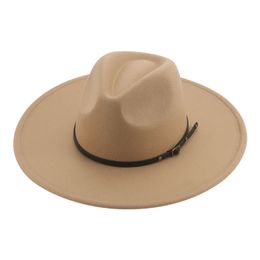 Fedora Hats for Women Men 9.5cm Felt Winter Hat Belt Wedding Jazz Street Dancer Fedoras Sombreros De Mujer Sombrero