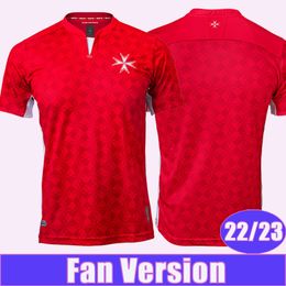 22 23 Malta National Team Mens Soccer Jerseys Home Red Classic Football Shirts Short Sleeve Uniforms