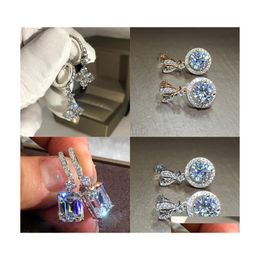 Dangle Chandelier Classic Design Dangle Earrings For Women Dazzling Crystal Engagement Wedding Jewelry Statement Earring 67 D3 Dro Dhith