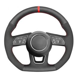 Customised Car Steering Wheel Cover Non-Slip Suede Braid For Audi A3 A4 Avant A5 A1 Sportback Q2 2016-2019