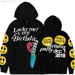 2022 Lucky Me Your Birthday Hoodies Oversized Sweaters Male/female Popular High Street Hip Hop Hoodie Pullovers