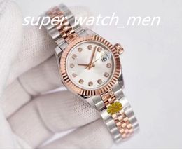 Multi-color fashion rosd gold Ladies dress watch 28MM sapphire mechanical automatic women's watches Stainless steel strap bracelet Wristwatch Original box