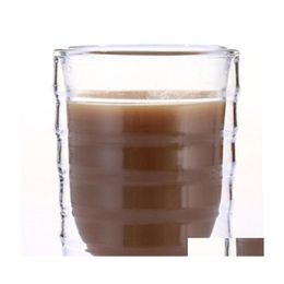 Mugs 6Pcs/Lot Mugs Caneca Hand Blown Double Wall Whey Protein Canecas Coffee Mug Espresso Cup Thermal Glass 85Ml Drop Delivery Home Dhjzc