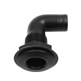 All Terrain Wheels 1'' Black Polypropylene Thru Hull Fitting Hose 90 Degree For Marine Boat