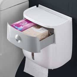 Toilet Paper Holders Waterproof Storage Box Tray Tissue Wall Mounted Roll Dispenser Portable 221205