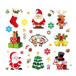 Window Stickers Christmas Static Sticker Santa Claus Style Stickers Glass Display Window Mti Styles Decorative Articles Arrival 0 7Y Dhmod