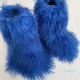 Boots Fur Women Round Toe Mongolian Shoes Snow winter warm fashion