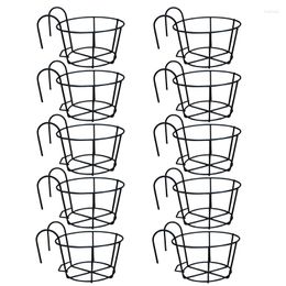 Chair Covers 10Pcs Balcony Flower Rack Hanging Iron Wire Pot Holder Plant Stands