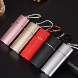 Colourful Metal Alloy Portable Pocket Keychains Ashtrays Dry Herb Tobacco Cigarette Holder Soot Seal Extinguish Smoking Mini Container Case DHL